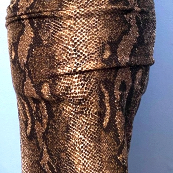 🤎 Sexy PinUp 2-Piece Snake Print Crop top & Midi Skirt - S - Picture 3 of 14